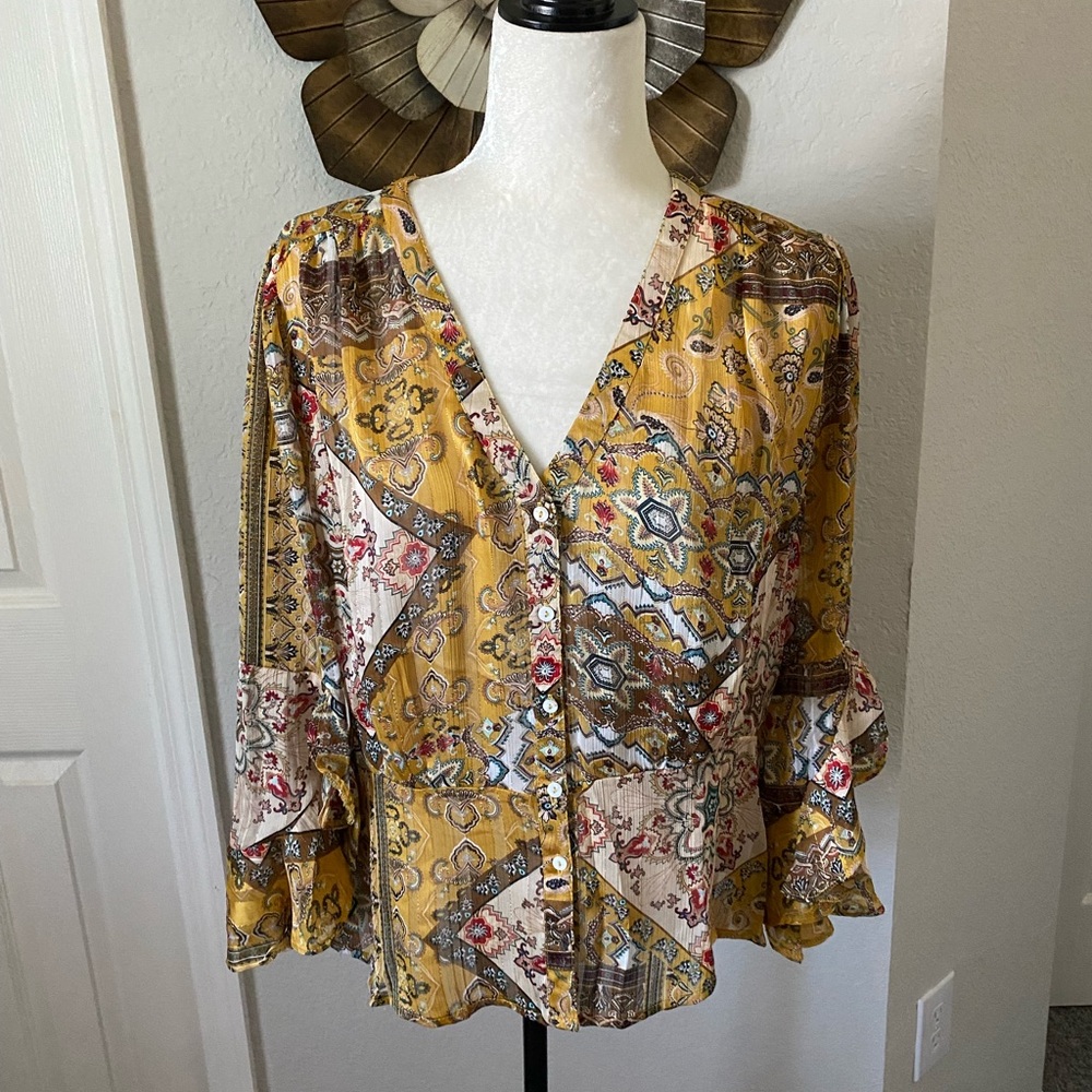 Umgee Patterned Blouse - image 1